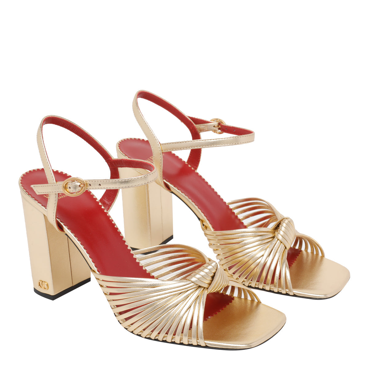 Valentino Garavani Sandals Golden Calf Leather/leather Sole - 36