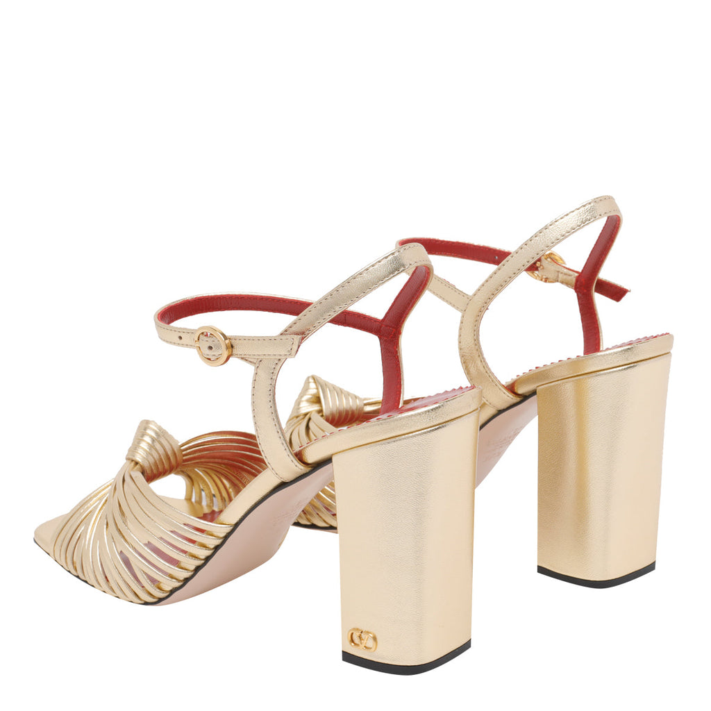 Valentino Garavani Sandals Golden Calf Leather/leather Sole - 37