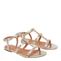 Via Roma 15 Sandals Grey Calf Leather/leather Sole