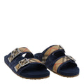 Burberry Sandals Blue Fabric/rubber Sole