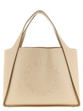 Stella Mccartney Logo Stud-Embellished Shoulder Bag — Beige
