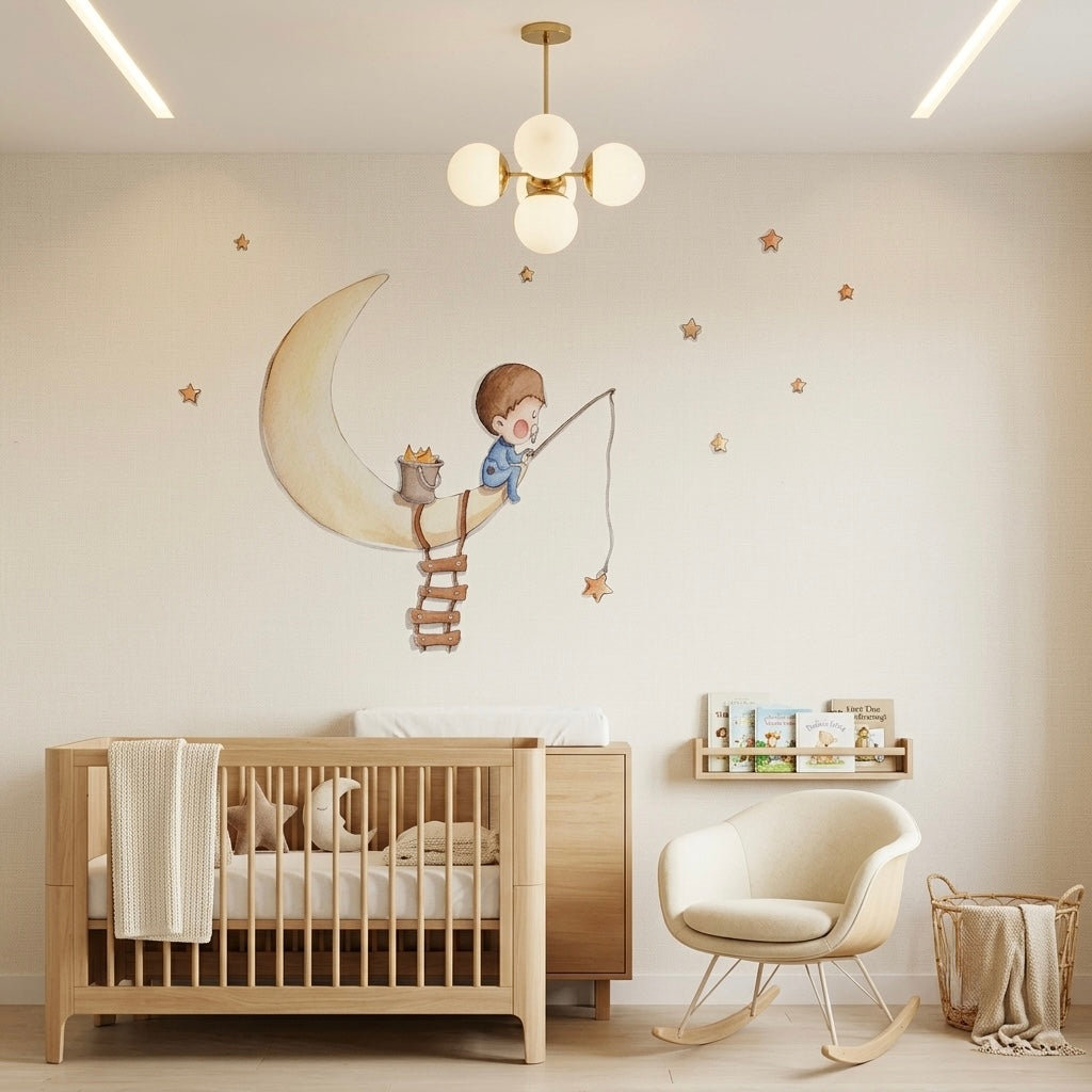 Vinilo Decorativo Infantil FISHING ON THE MOON