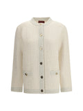 Gucci Bouclé Lamé Wool Cardigan — Ivory