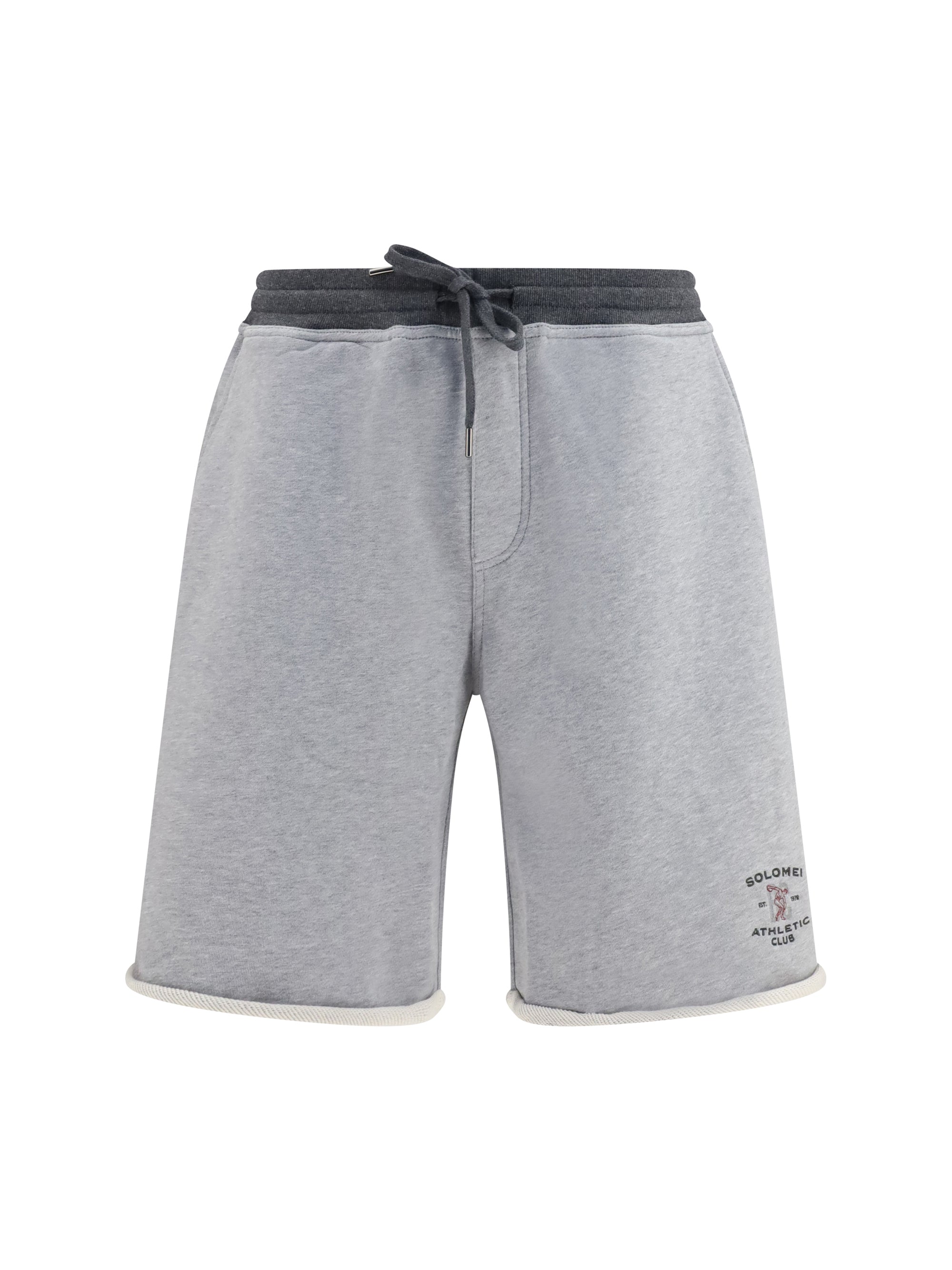 Brunello Cucinelli Cotton Drawstring Bermudas — Gray