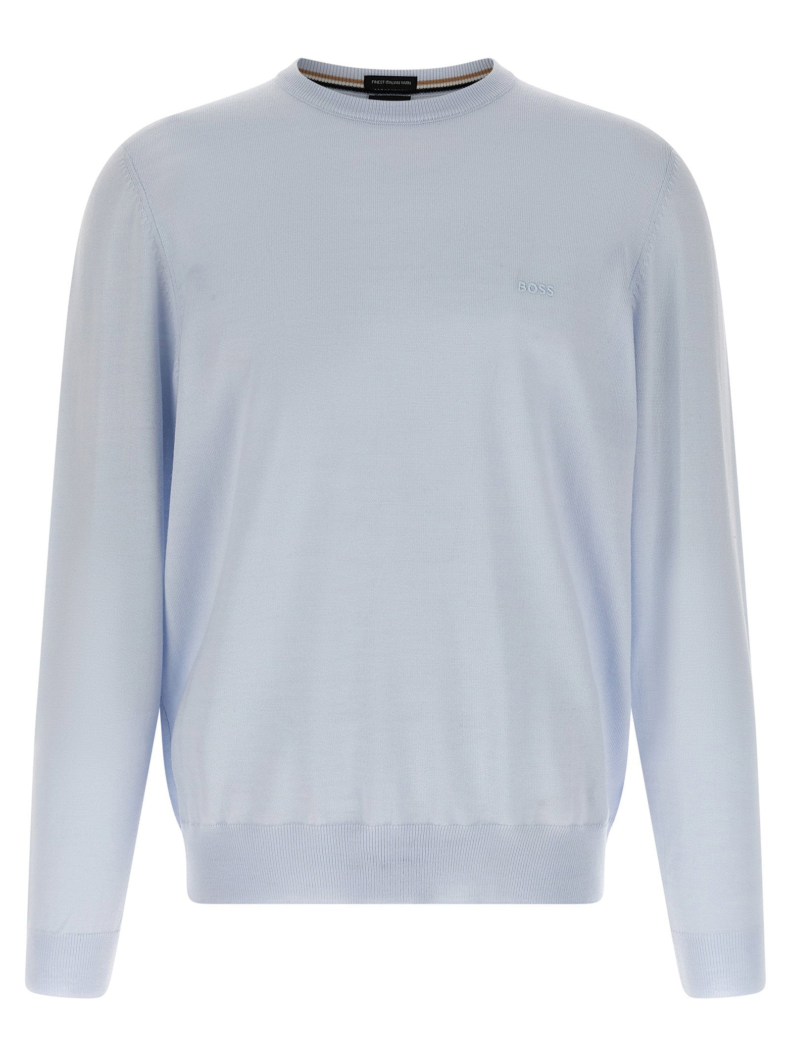 Hugo Boss Virgin Wool Crew Neck Sweater — Light Blue
