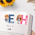 Marcapáginas magnético personalizado de dibujos animados con inicial y nombre Regalo de cumpleaños, vuelta al cole y lectura para niños y niñas