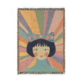 Pop Art Girl Woven Blanket
