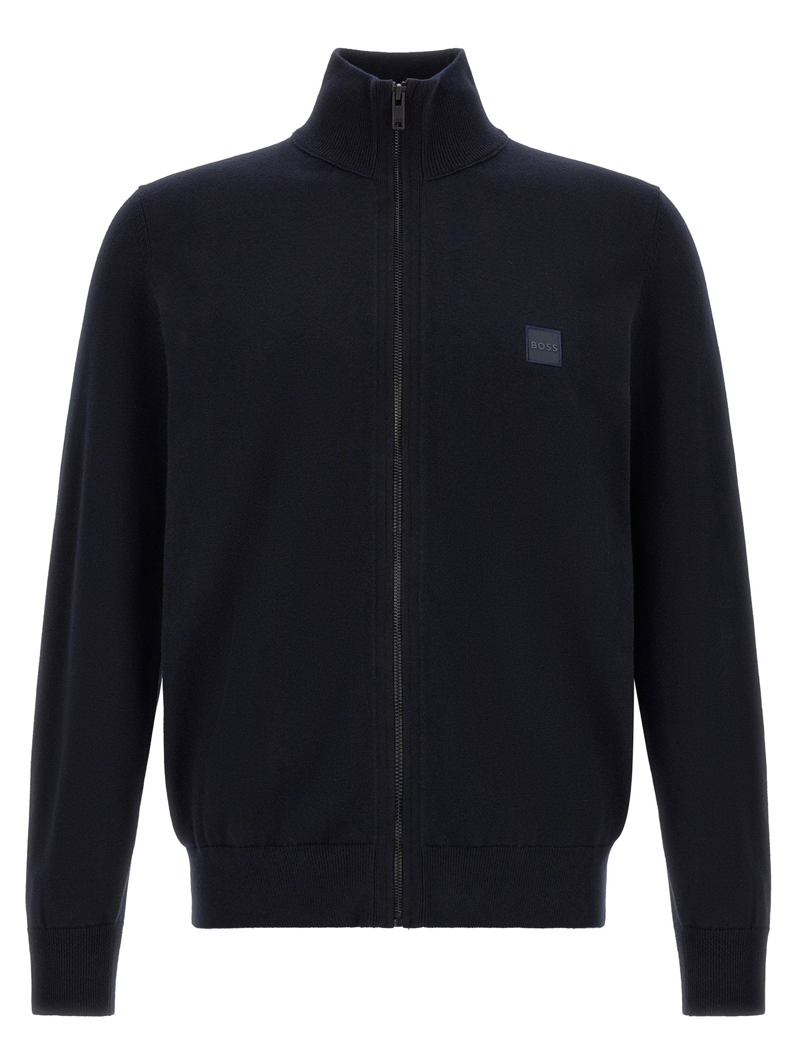 Hugo Boss Cotton-Cashmere Blend Cardigan — Black