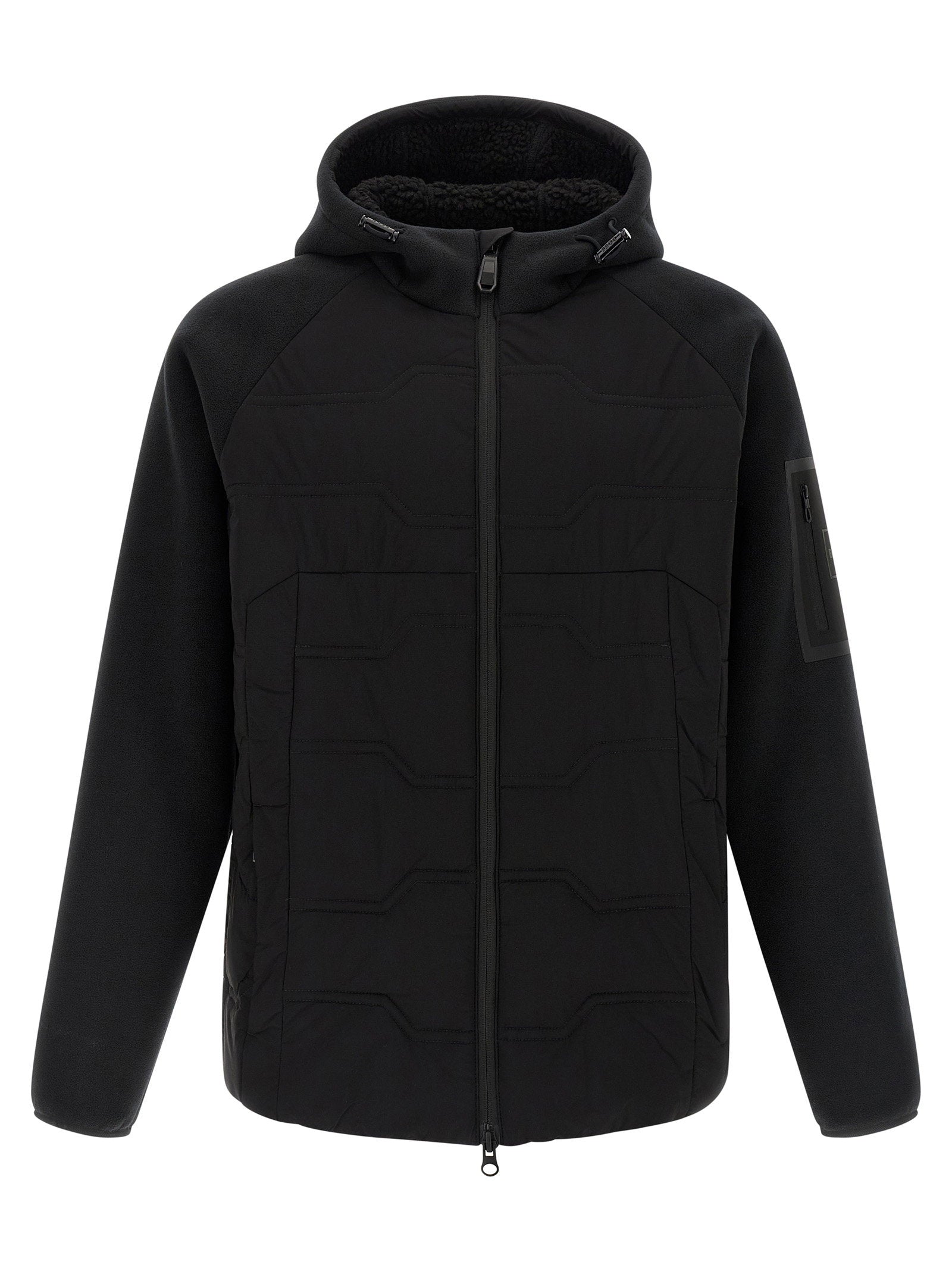 Hugo Boss Hybrid Quilted Fleece Jacket — Black