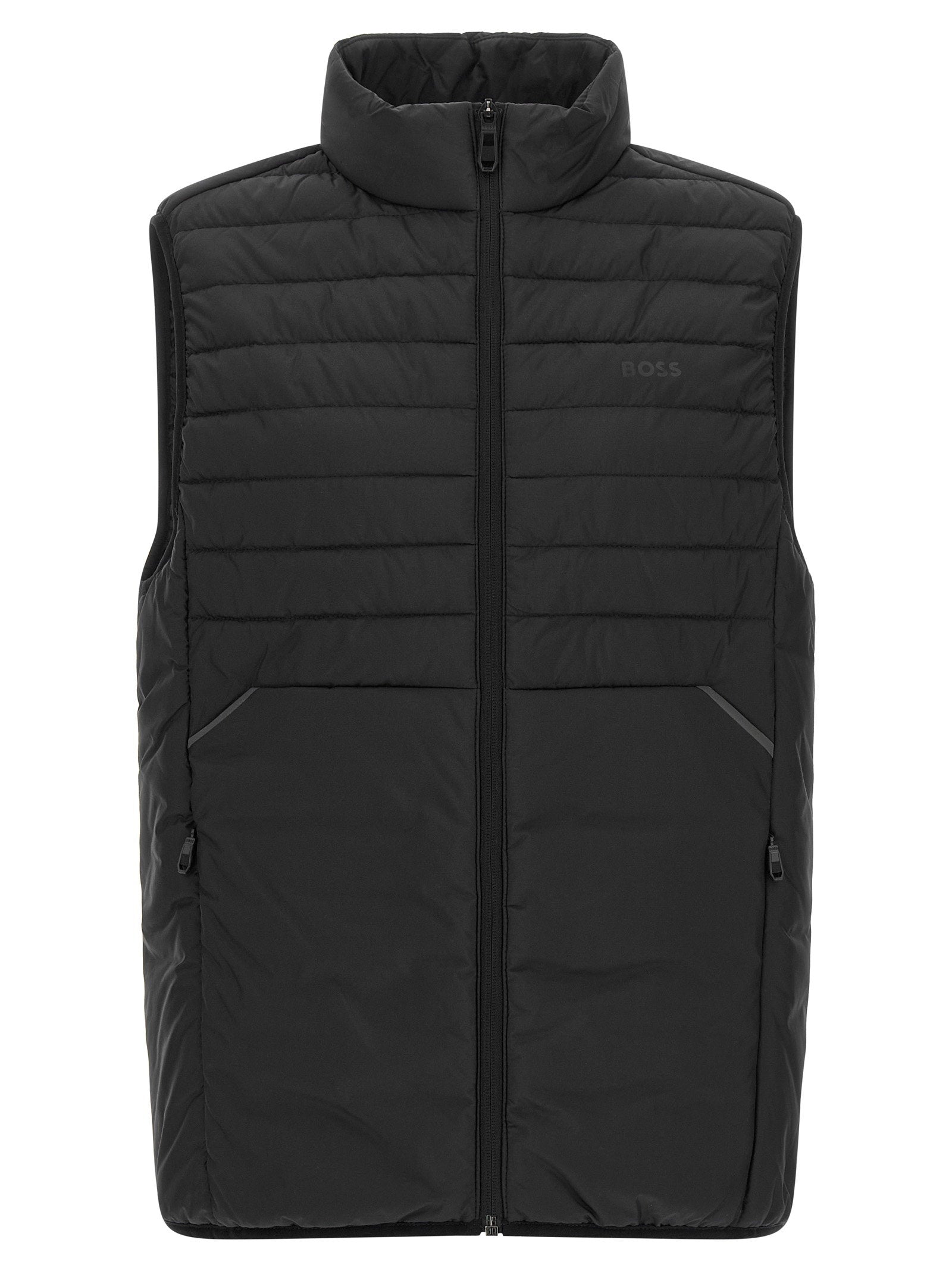 Hugo Boss Hybrid Quilted Technical Vest — Black