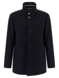 Hugo Boss Wool and Cashmere Blend Coat — Black