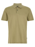 Hugo Boss Honeycomb Texture Cotton Blend Polo Shirt — Olive