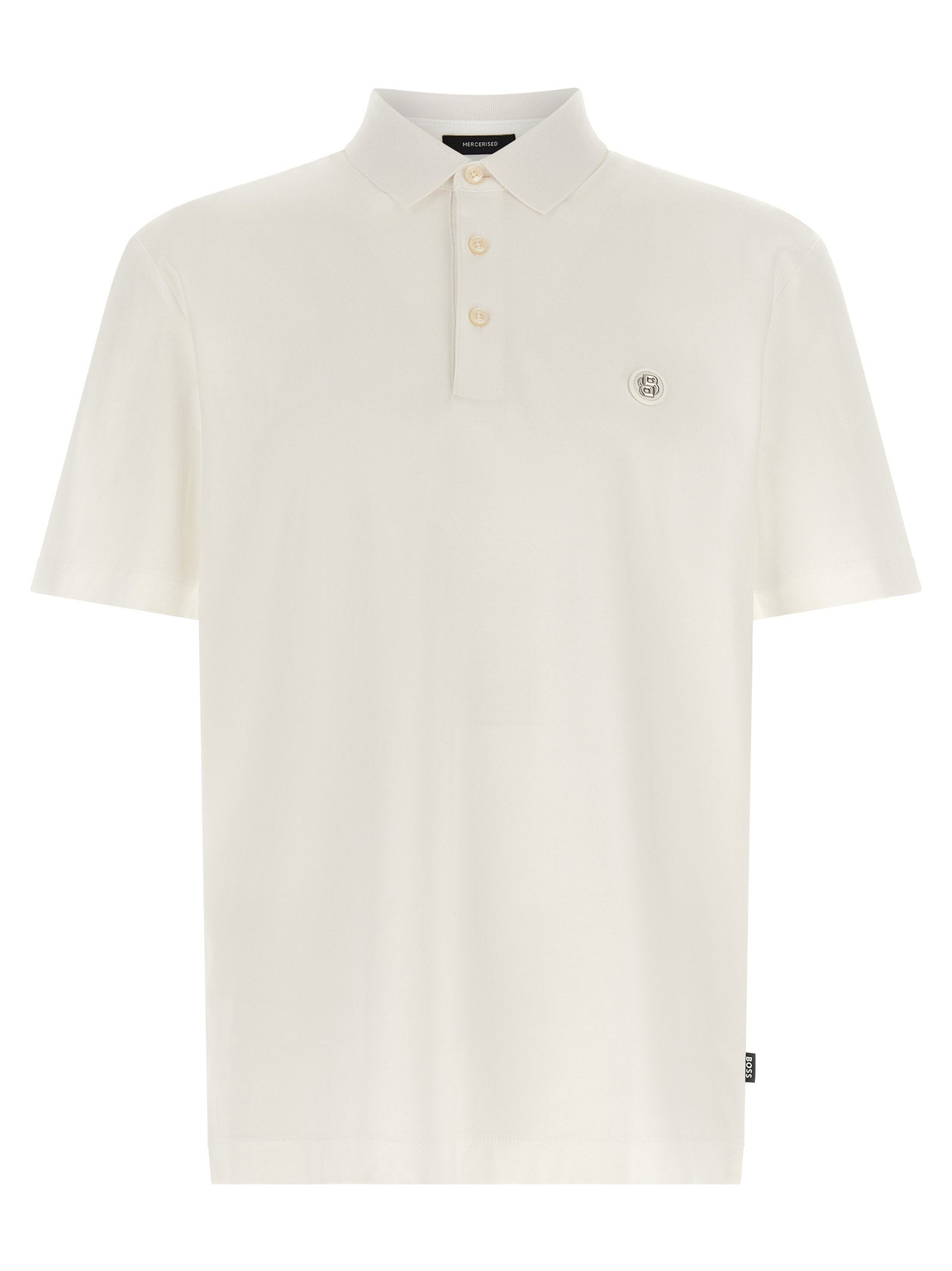 Hugo Boss Mercerized Cotton Polo — Cream