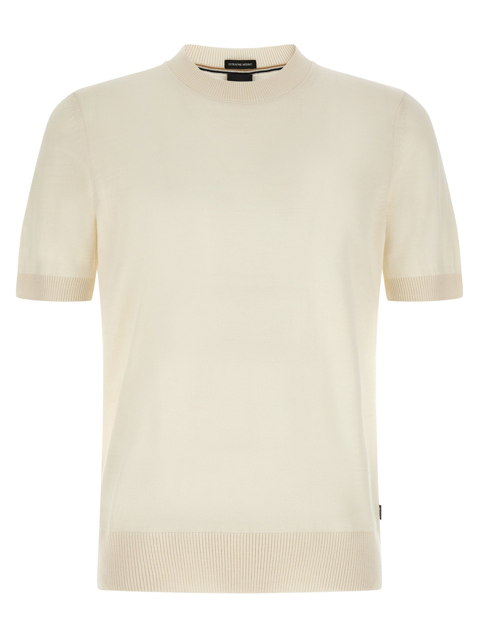 Hugo Boss Extrafine Merino T-shirt — Cream