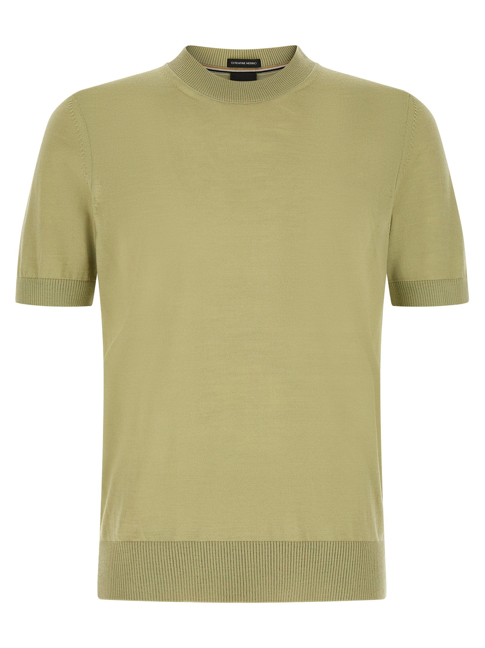 Hugo Boss Extra-Fine Merino Wool T-shirt — sage green