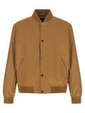 Hugo Boss Textured Sleeve Bomber Jacket — Camel