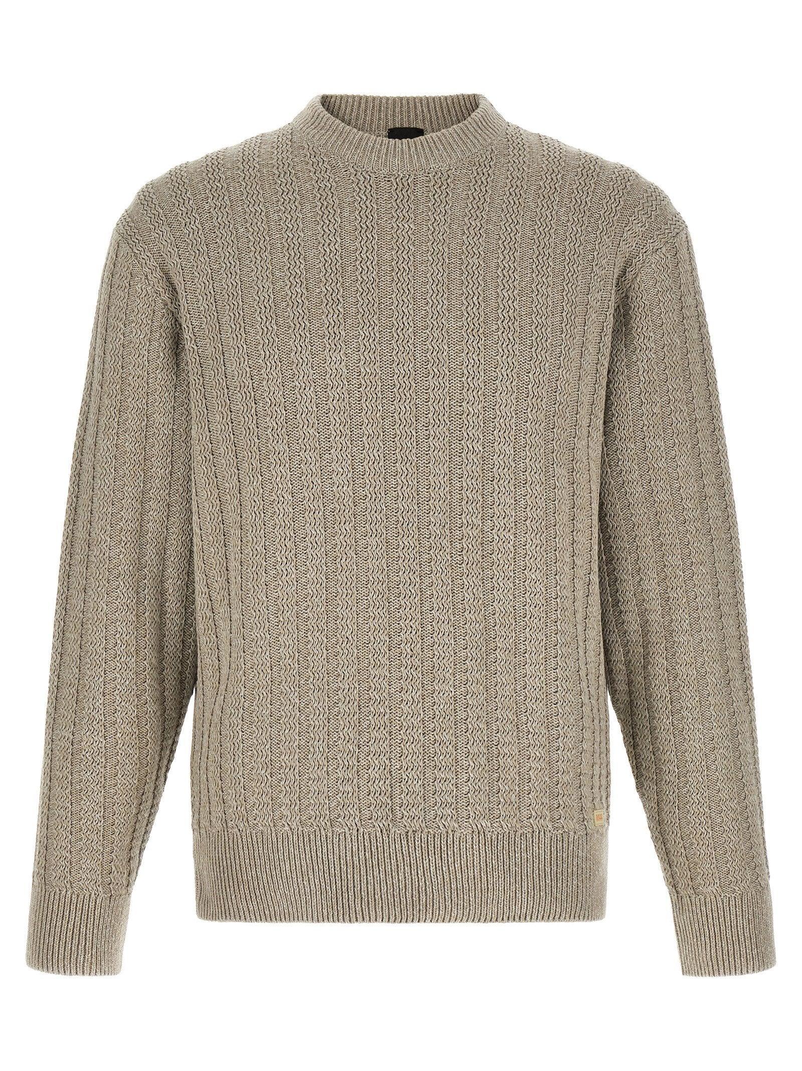 Hugo Boss Three-Dimensional Jacquard Cotton Sweater — beige
