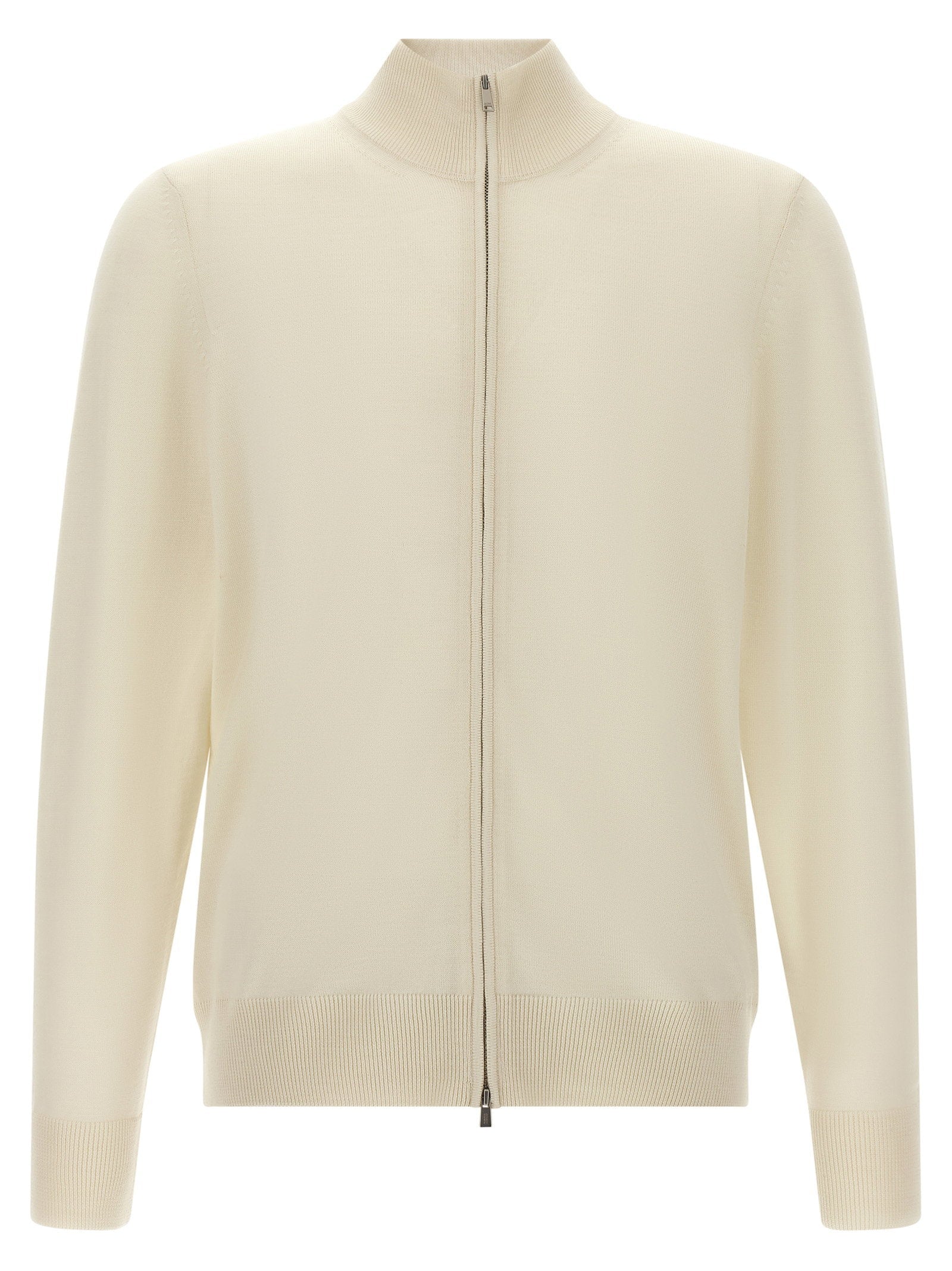 Hugo Boss Virgin Wool Cardigan — Cream
