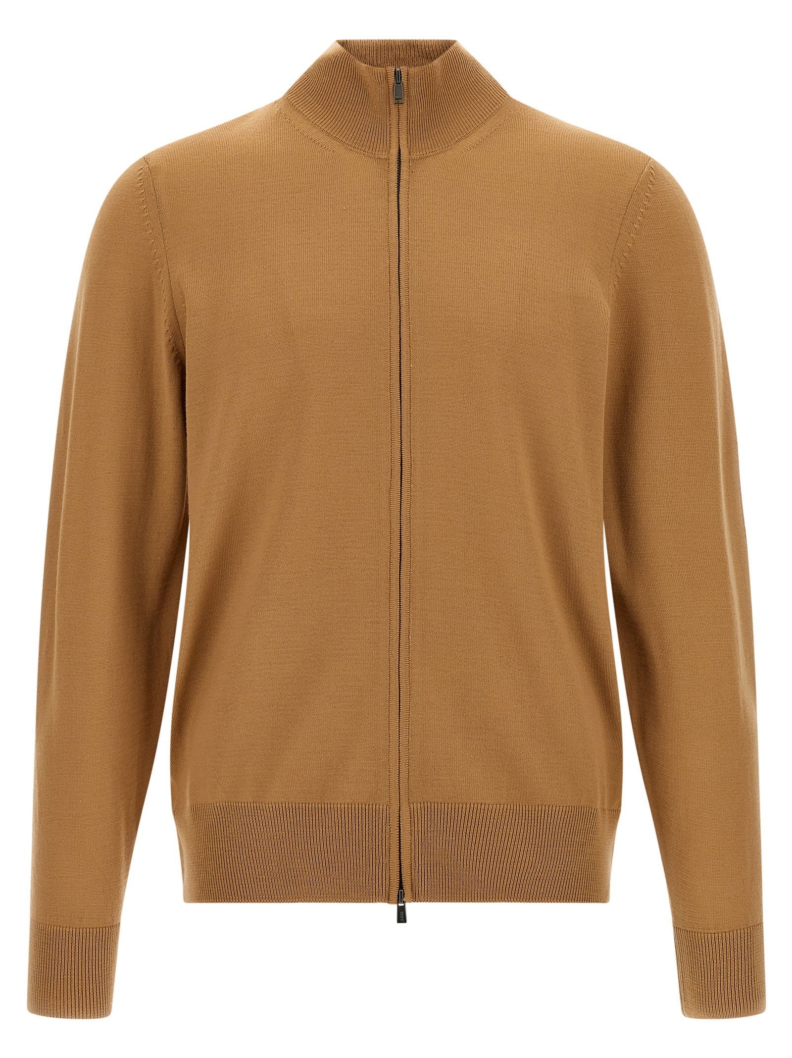 Hugo Boss Virgin Wool Cardigan — Camel