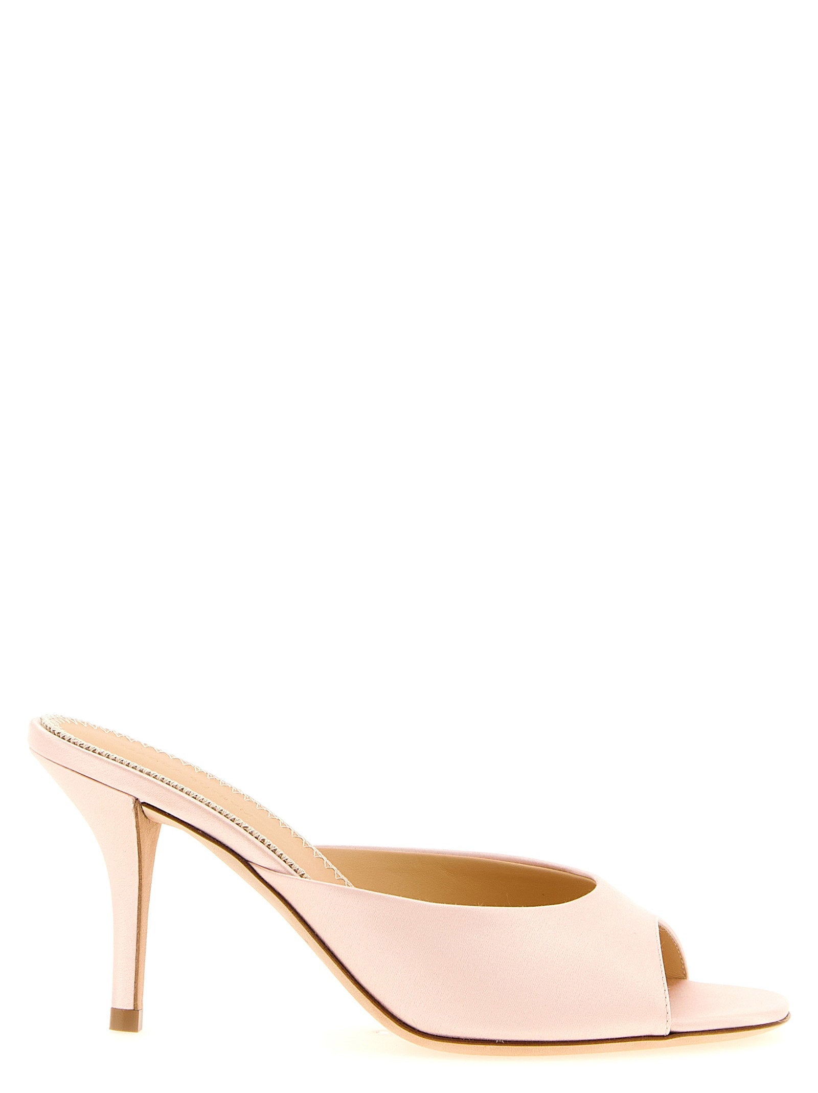 Magda Butrym Satin Open-Toe Mule — pink