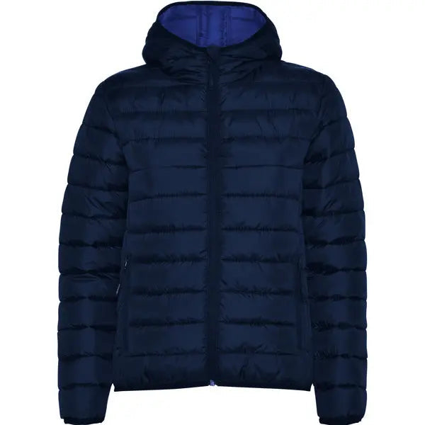 Chaqueta de mujer acolchada con relleno tacto pluma y capucha Vetonek
