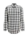 Balenciaga Checked Cotton Flannel Shirt — White