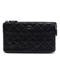 Small CC Quilted Caviar Zip Pouch