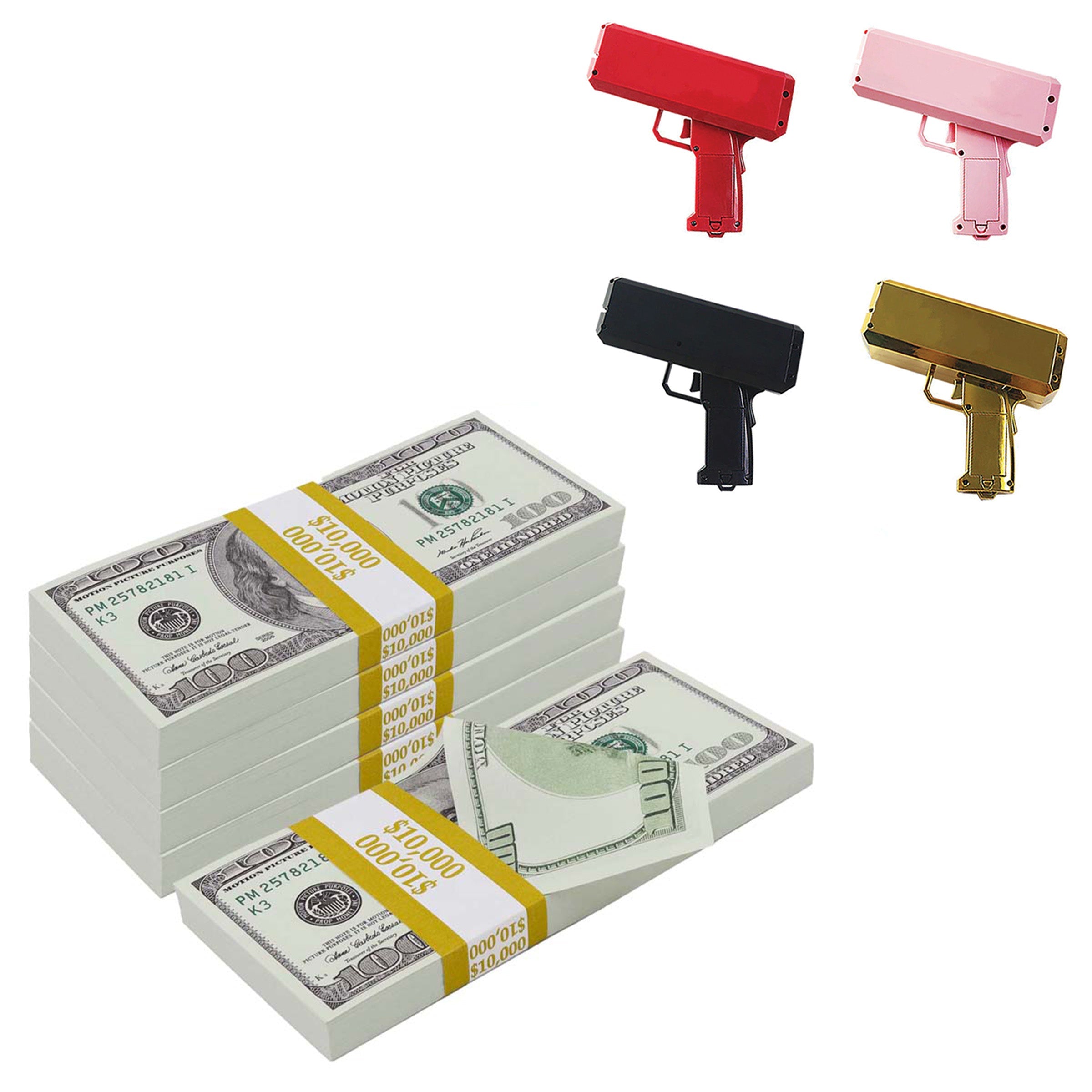 $50,000 2000 Series Stacks with Money Gun By Prop Money Inc.