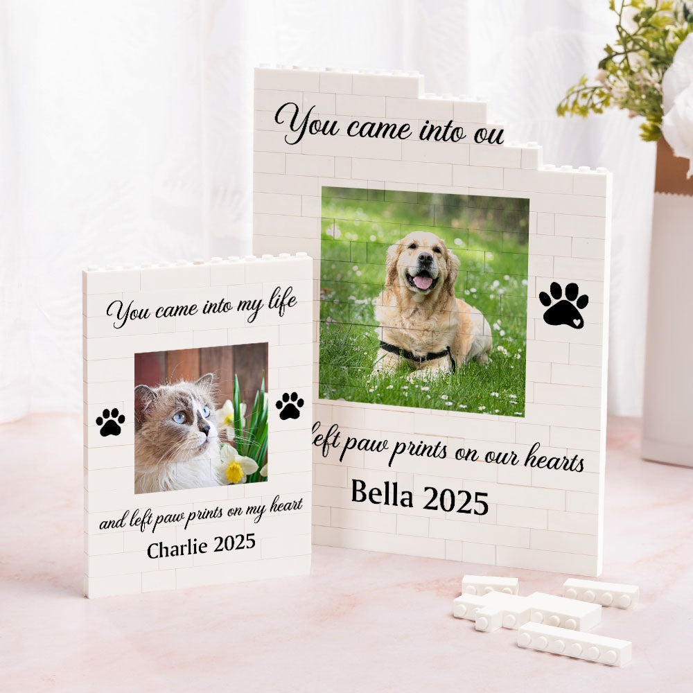 Puzzles de ladrillos ABS personalizados con nombre y texto Decoración de escritorio Cumpleaños Aniversario Regalo conmemorativo para los amantes de las mascotas