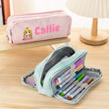 Estuche escolar personalizado de tres capas con simpático personaje y nombre regalo de cumpleaños y vuelta al cole para niños