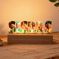 Personalizada Bestie Texto Fotos Acrílico LED Luz de Noche con Texto y Base de Madera Cumpleaños Aniversario Regalo para Besties Hermanas