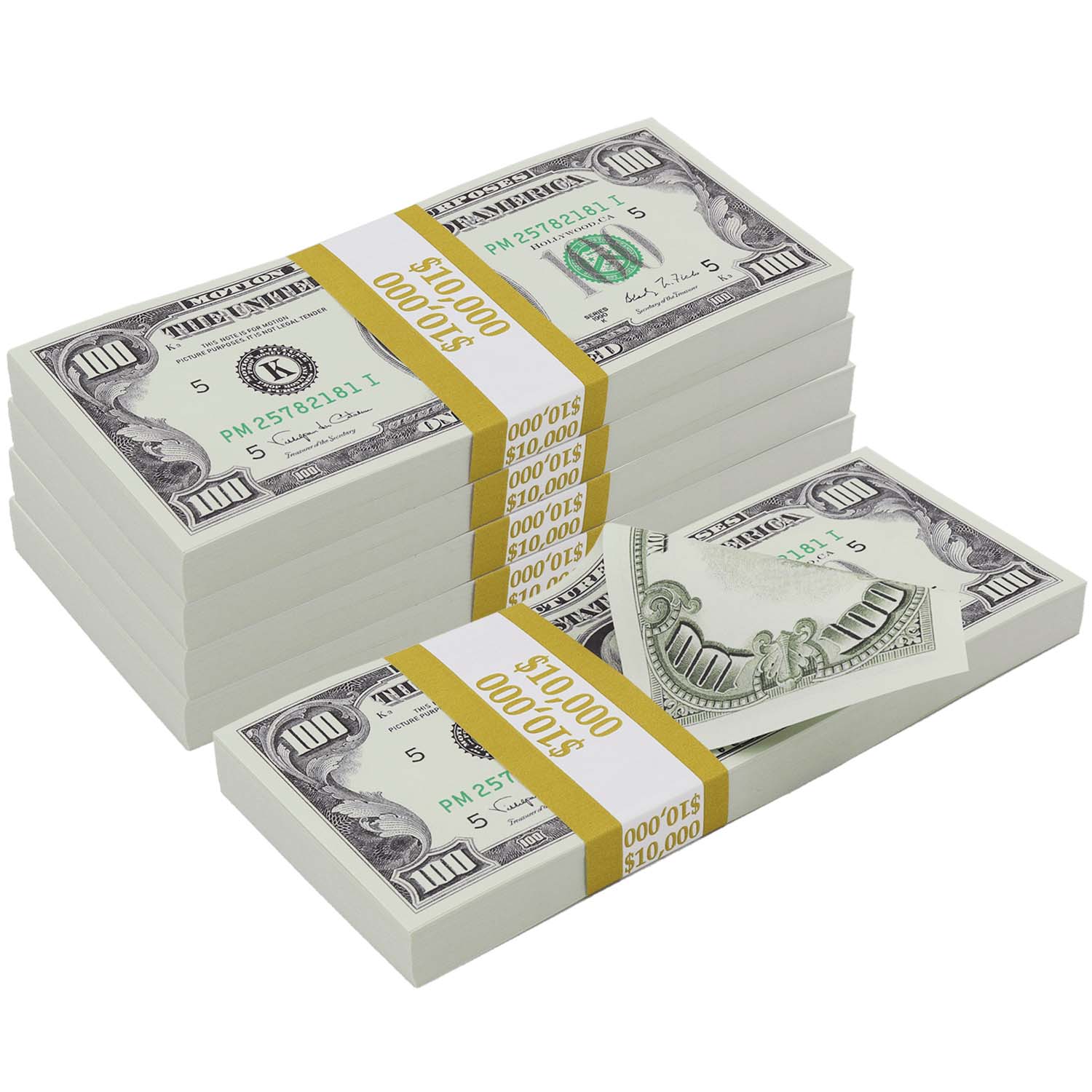 $50,000 Full Print 1990 Series Stacks By Prop Money Inc.