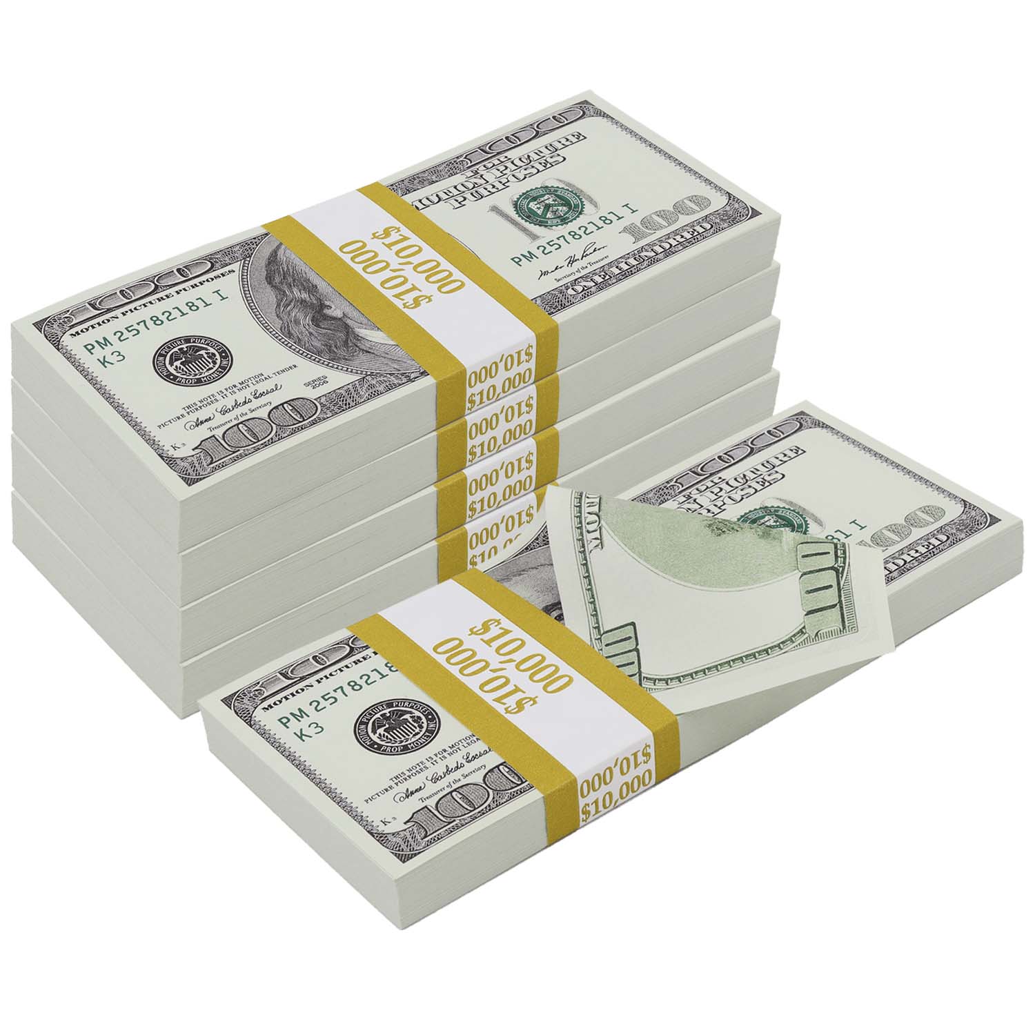 $50,000 Full Print 2000 Series Stacks By Prop Money Inc.