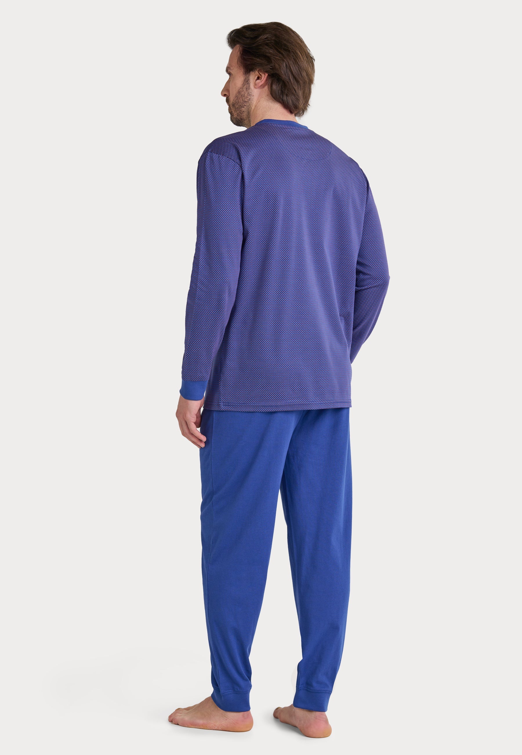 Pijama Hombre Largo Premium Tapeta Punto - Azul 5105_39