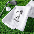Toalla de Golf Absorbente Bordada Personalizada con Nombre y Clip para Colgar Accesorios Deportivos Regalo de Cumpleaños para Mujer Niña