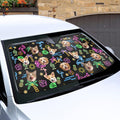 Personalizado 1-3 Cara Fotos Fluorescente Patrón Parabrisas del coche Parasol Auto Accesorios Viaje Cumpleaños Vacaciones Regalo para Amigos Dueños de Mascotas