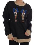 Women's Black Fairy Tale Brocade Zipper Sweater Cotton Clothing