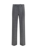 Lardini Tailored Houndstooth Cotton Blend Trousers — Gray