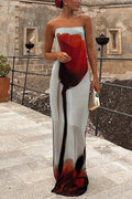 Spaghetti Strap Floral Print Maxi Beach Dress