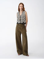 Venice Classical simple silhouette Italian imported jacquard ethnic style V-neck vest