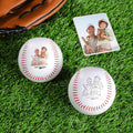Diseño personalizado de la foto de béisbol con texto Día del Juego Aniversario Cumpleaños Regalo para la familia amigo amante del béisbol