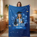 Foto de Graduación Personalizada Manta Suave Multicolor con Nombre y Año Uso Diario Decoración de Fiesta Regalo de Graduación para Graduados