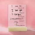 Luz nocturna LED con diseño de letra manuscrita personalizada para 1-6 niños con base de madera con nombre y edad Decoración para el hogar Regalo de cumpleaños para el Día de la Madre para la familia