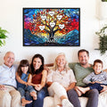 Arte de cristal personalizado Árbol de la vida familiar Pintura al óleo sin marco con 2-20 nombres y textos Decoración del hogar Día de la madre Cumpleaños Regalo para mamá Abuela