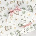 Papel de Envolver Impermeable Personalizado Mr & Mrs con el Nombre de la Familia y la Fecha Regalo de Aniversario de Boda para la Pareja Novia Novio