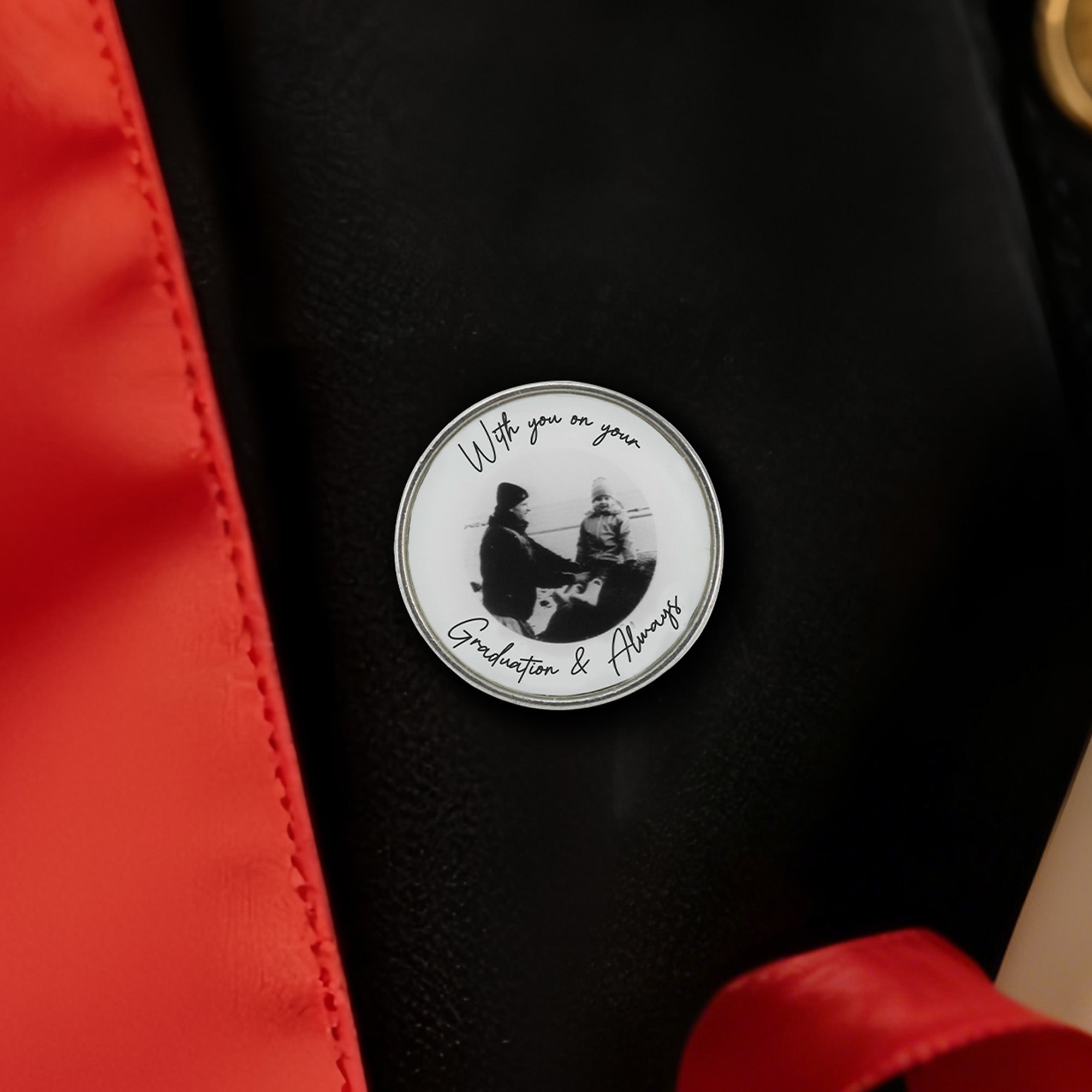Personalizado Contigo en tu Graduación Foto Forma Redonda Graduación Lape Pin Insignia con Texto Graduación Cumpleaños Regalo para Graduados