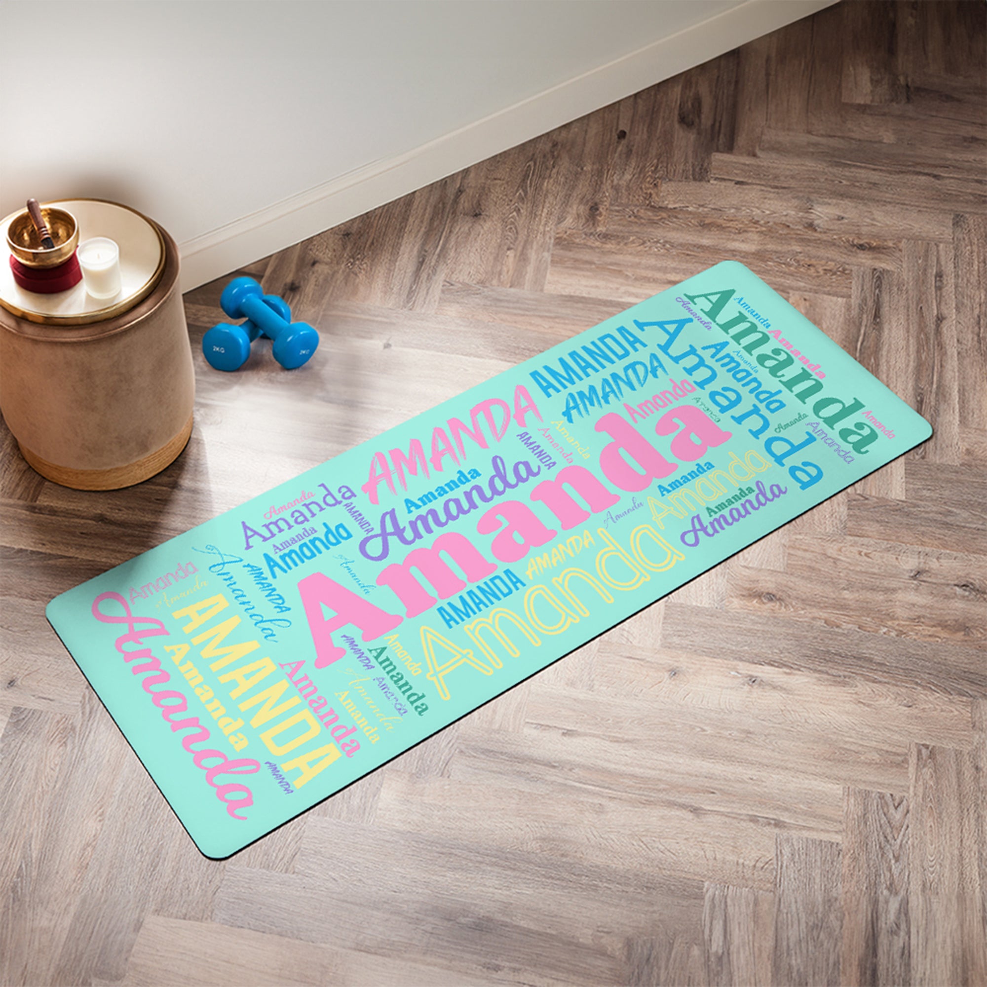 Esterilla de yoga antideslizante personalizada con nombre en forma de nube Accesorios deportivos Cumpleaños Regalo de equipo para mujeres amantes del yoga