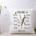 Personalizado You Are Versículo de la Biblia Nacimiento Flor Suave Funda de Almohada con Nombre Decoración del Hogar Bautizo Cumpleaños Regalo para Mujer Cristiano