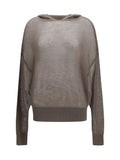 Rick Owens Semi-Sheer Kashmir Knit Hoodie — Gray
