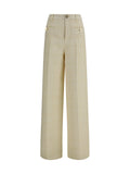 Gucci Cotton Tweed Check Trousers — Beige